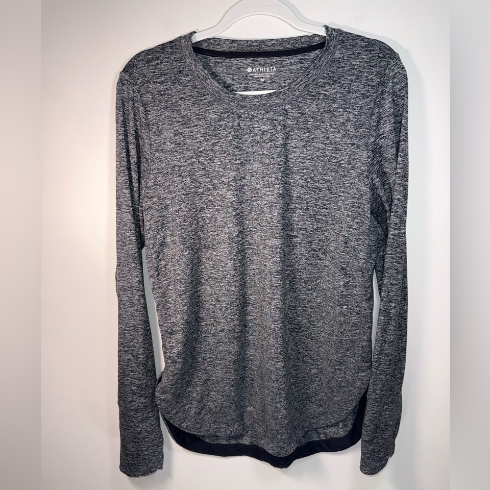 Athleta Womens Performance Activewear Athletic Gray Long Sleeve Top Size Medium
